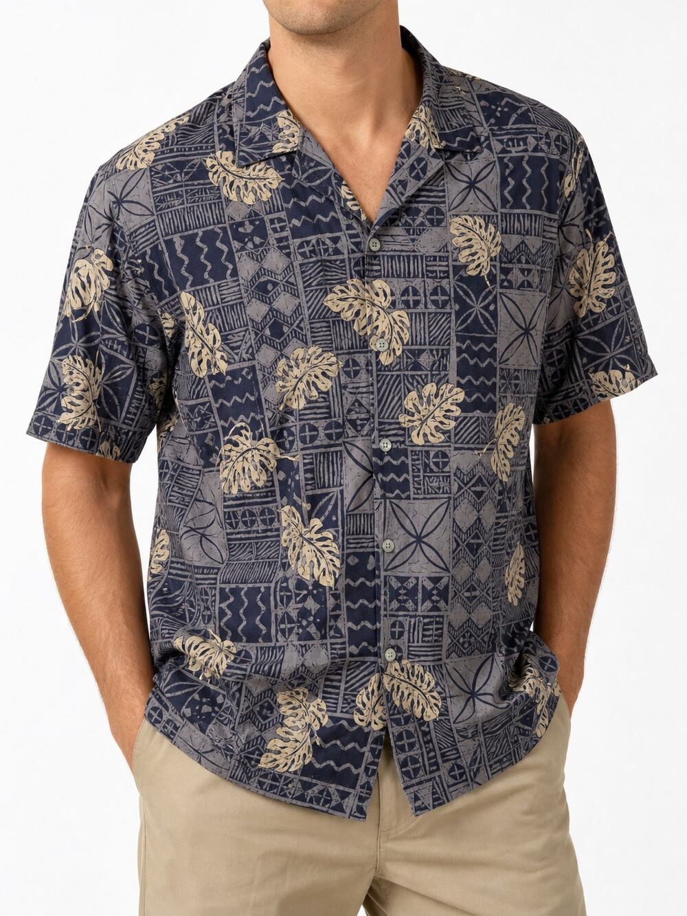 Cooke Street Honolulu Mens Aloha Hawaiian Short Sleeve Shirt Leaf Print 2XL XXL